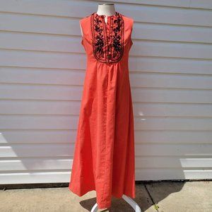 1960s Rae Dolls of San Francisco Boho A Line Maxi with Embroidery Size Medium